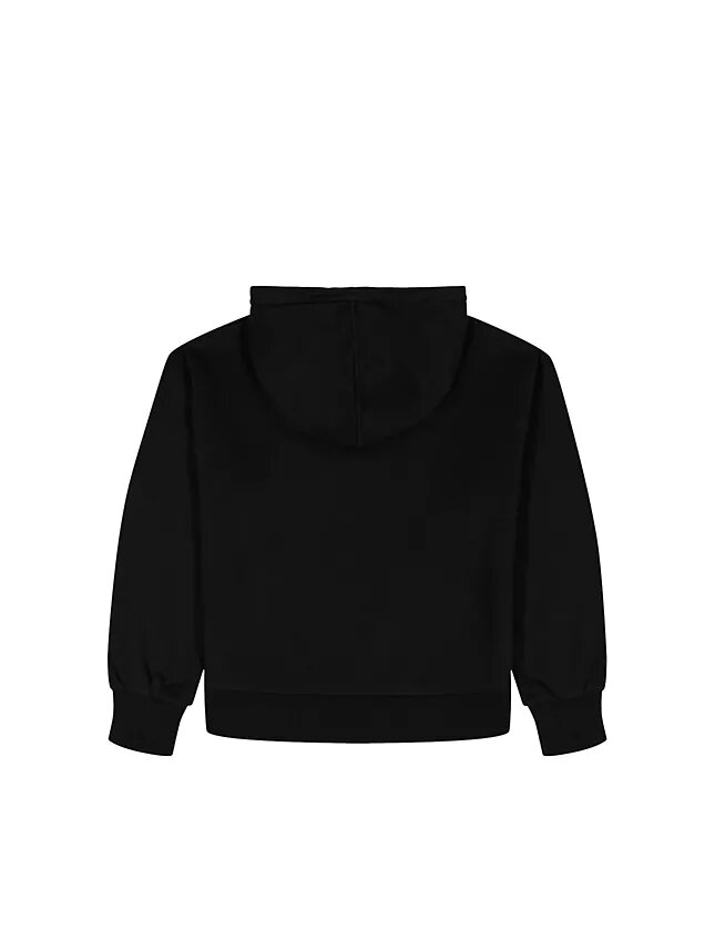 Sudadera con capucha de felpa para niñas con gráfico del logotipo Sudadera con capucha de felpa para niñas con gráfico del logotipo