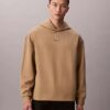 Sudadera con capucha de mezcla de lana con logotipo bordado