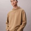 Sudadera con capucha de mezcla de lana con logotipo bordado