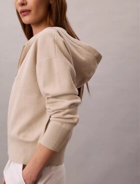 Sudadera con capucha de punto holgada