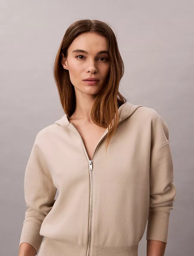 Sudadera con capucha de punto holgada Sudadera con capucha de punto holgada