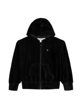 Sudadera con capucha de terciopelo acanalado para niñas