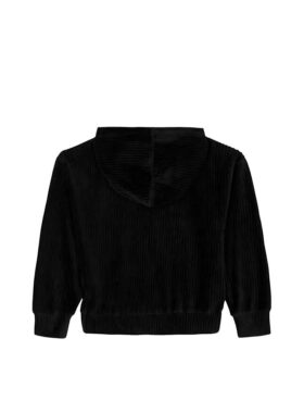 Sudadera con capucha de terciopelo acanalado para niñas