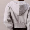 Sudadera con capucha holgada de felpa con cremallera y cinta con el logotipo