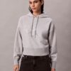 Sudadera con capucha holgada de felpa con Monogram de lentejuelas Sudadera con capucha holgada de felpa con Monogram de lentejuelas