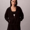 Sudadera con capucha y cremallera completa de jersey de algodón con logotipo