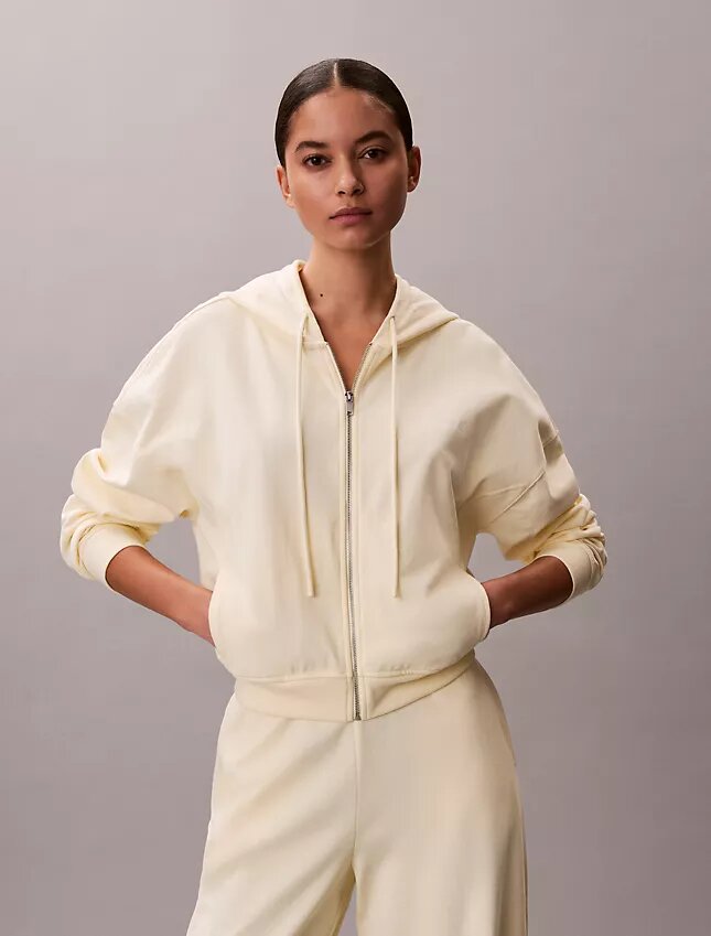 Sudadera con capucha y cremallera completa de jersey de algodón con logotipo Sudadera con capucha y cremallera completa de jersey de algodón con logotipo