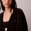 Sudadera con capucha y cremallera completa de jersey de algodón con logotipo