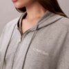 Sudadera con capucha y cremallera completa de jersey de algodón con logotipo