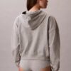 Sudadera con capucha y cremallera completa de jersey de algodón con logotipo