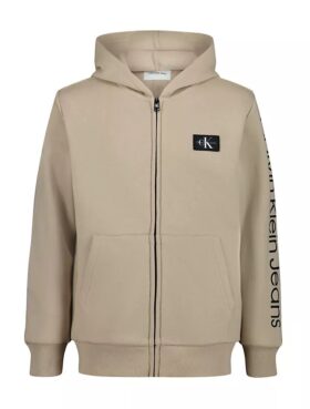 Sudadera con capucha y cremallera con parche Monologo para niños