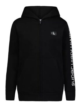 Sudadera con capucha y cremallera con parche Monologo para niños
