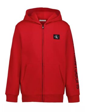 Sudadera con capucha y cremallera con parche Monologo para niños