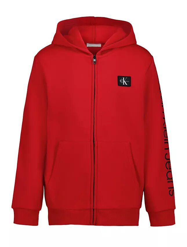 Sudadera con capucha y cremallera con parche Monologo para niños Sudadera con capucha y cremallera con parche Monologo para niños