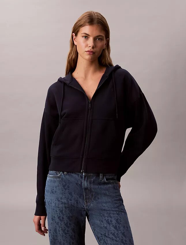 Sudadera con capucha y cremallera de felpa con Monogram Sudadera con capucha y cremallera de felpa con Monogram
