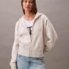 Sudadera con capucha y cremallera de felpa con Monogram Sudadera con capucha y cremallera de felpa con Monogram
