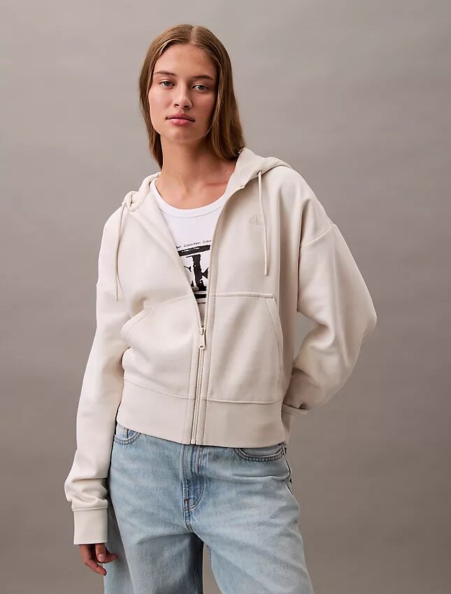 Sudadera con capucha y cremallera de felpa con Monogram Sudadera con capucha y cremallera de felpa con Monogram