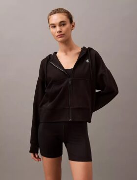 Sudadera con capucha y cremallera de felpa con Monogram