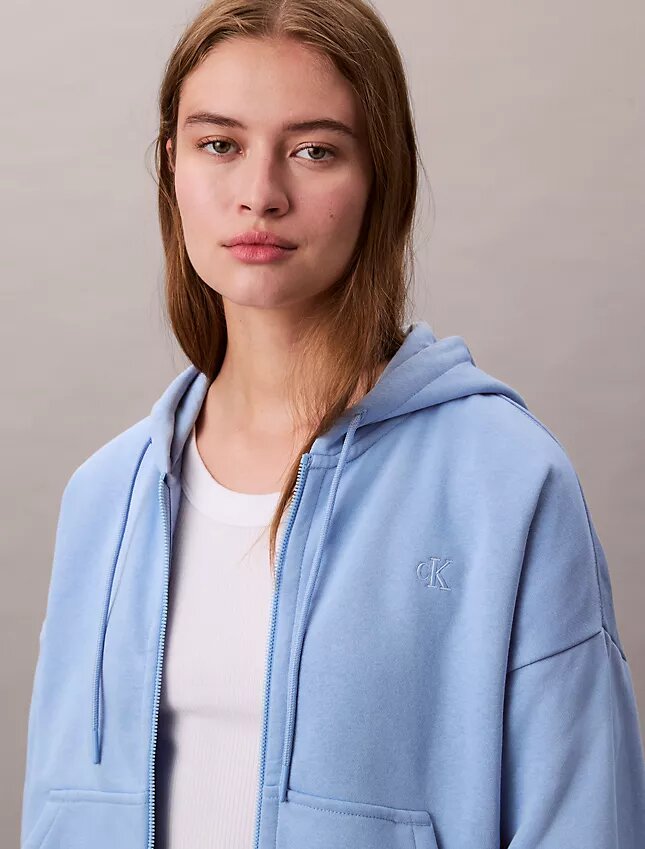 Sudadera con capucha y cremallera de felpa con Monogram Sudadera con capucha y cremallera de felpa con Monogram
