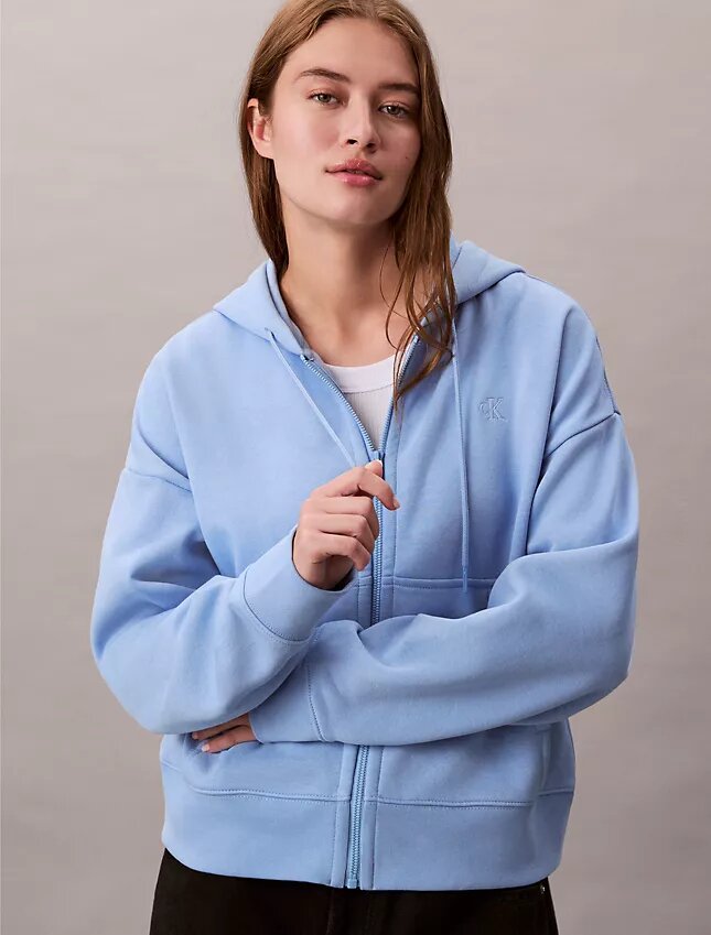 Sudadera con capucha y cremallera de felpa con Monogram Sudadera con capucha y cremallera de felpa con Monogram
