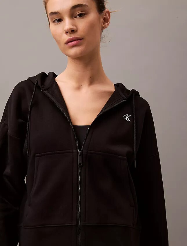 Sudadera con capucha y cremallera de felpa con Monogram Sudadera con capucha y cremallera de felpa con Monogram