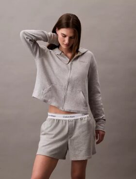 Sudadera con capucha y cremallera Icon de felpa de algodón