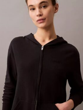 Sudadera con capucha y cremallera Icon de felpa de algodón