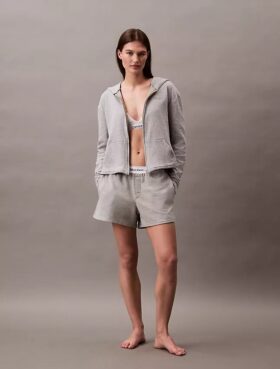 Sudadera con capucha y cremallera Icon de felpa de algodón