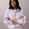 Sudadera con cremallera completa y cinta con el logotipo Sudadera con cremallera completa y cinta con el logotipo