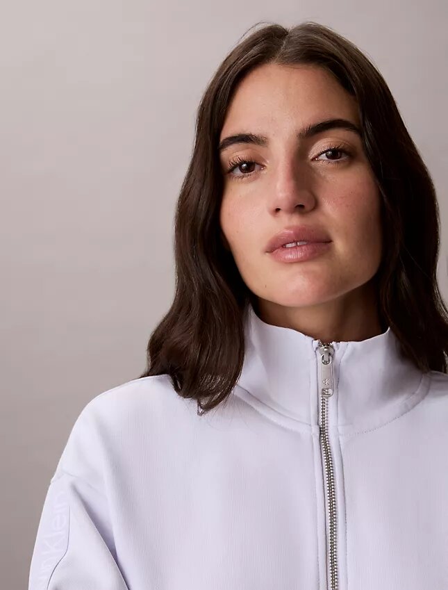 Sudadera con cremallera completa y cinta con el logotipo Sudadera con cremallera completa y cinta con el logotipo