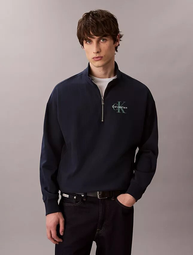 Sudadera con cremallera de un cuarto de Monologo Premium Terry Sudadera con cremallera de un cuarto de Monologo Premium Terry