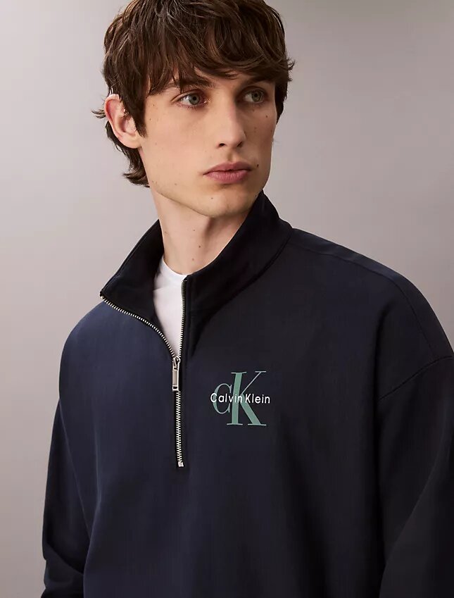 Sudadera con cremallera de un cuarto de Monologo Premium Terry Sudadera con cremallera de un cuarto de Monologo Premium Terry