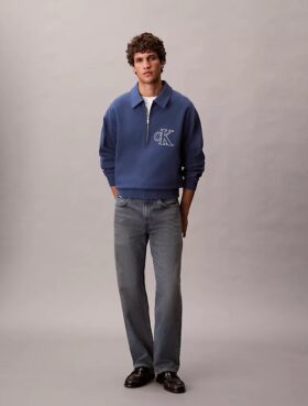 Sudadera con cremallera de un cuarto y logotipo Monogram Varsity