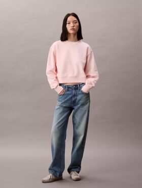 Sudadera corta holgada de felpa francesa
