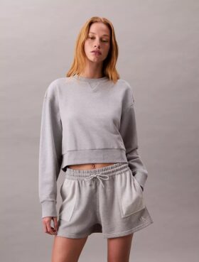 Sudadera corta holgada de felpa francesa