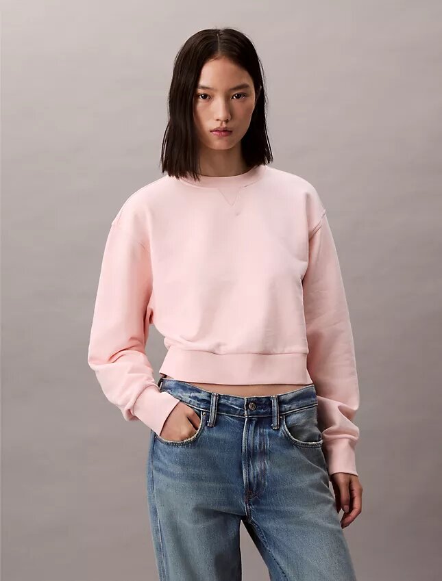Sudadera corta holgada de felpa francesa Sudadera corta holgada de felpa francesa