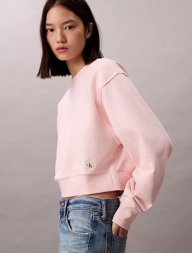 Sudadera corta holgada de felpa francesa Sudadera corta holgada de felpa francesa