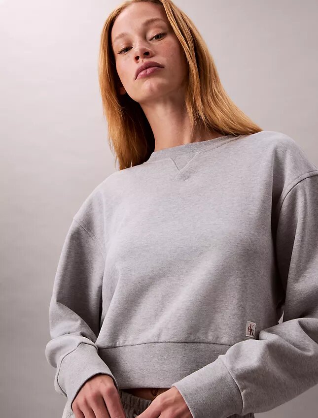 Sudadera corta holgada de felpa francesa Sudadera corta holgada de felpa francesa