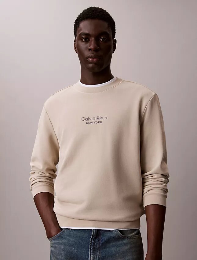 Sudadera de cuello redondo de felpa con gráfico del logotipo Sudadera de cuello redondo de felpa con gráfico del logotipo