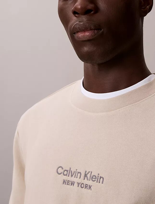 Sudadera de cuello redondo de felpa con gráfico del logotipo Sudadera de cuello redondo de felpa con gráfico del logotipo