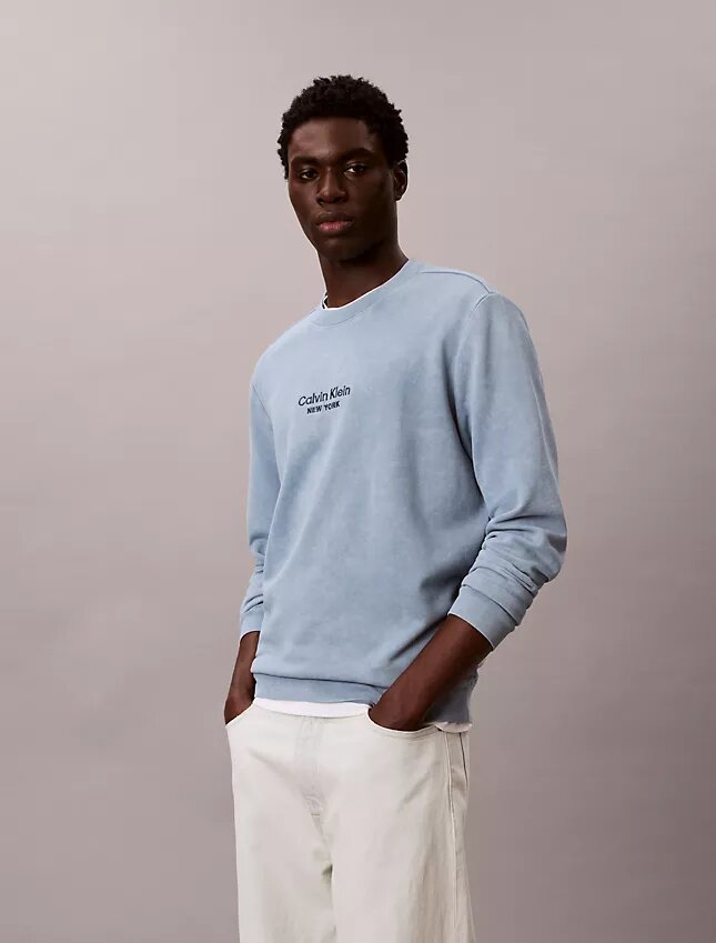 Sudadera de cuello redondo de felpa con gráfico del logotipo Sudadera de cuello redondo de felpa con gráfico del logotipo