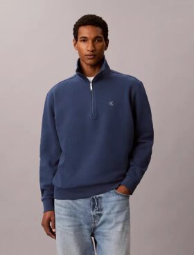 Sudadera de felpa con cremallera de un cuarto y logotipo de archivo
