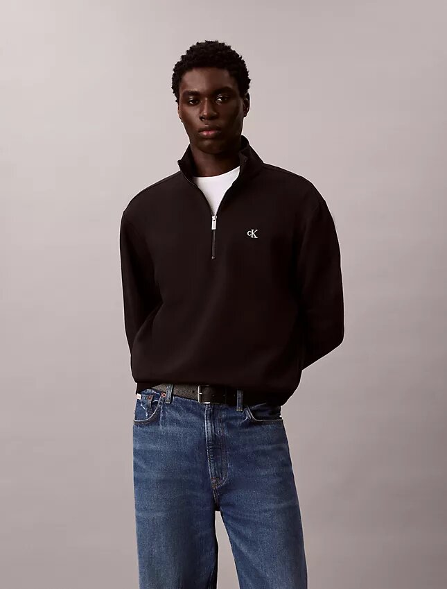 Sudadera de felpa con cremallera de un cuarto y logotipo de archivo Sudadera de felpa con cremallera de un cuarto y logotipo de archivo