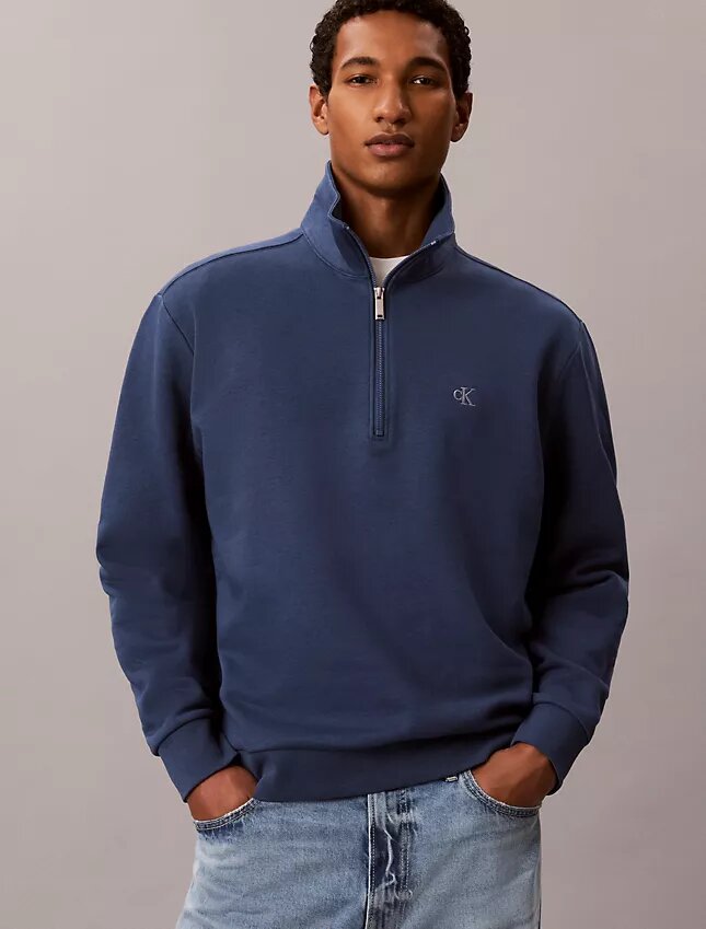 Sudadera de felpa con cremallera de un cuarto y logotipo de archivo Sudadera de felpa con cremallera de un cuarto y logotipo de archivo