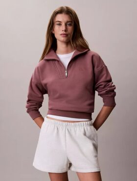 Sudadera de felpa con cremallera de un cuarto y Monogram
