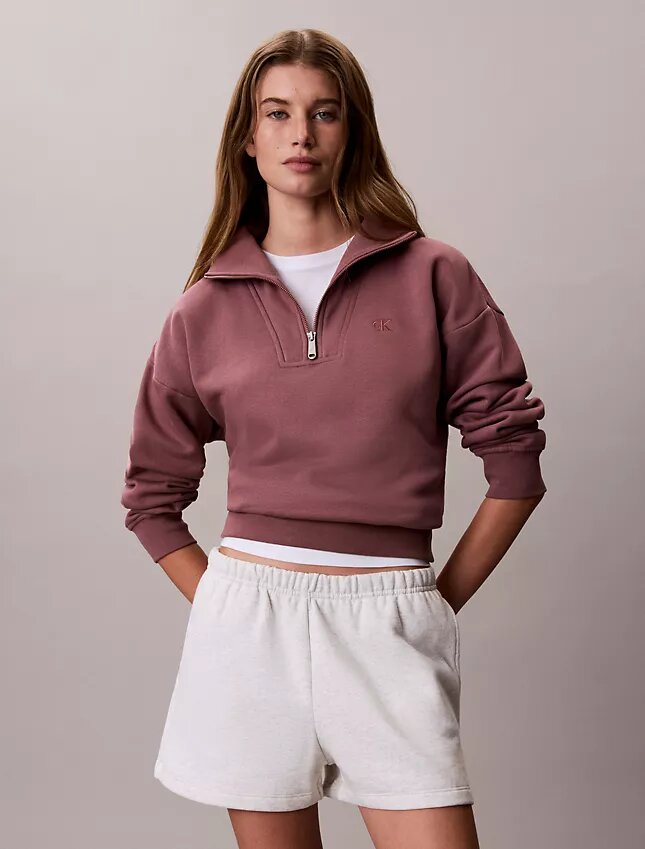 Sudadera de felpa con cremallera de un cuarto y Monogram Sudadera de felpa con cremallera de un cuarto y Monogram
