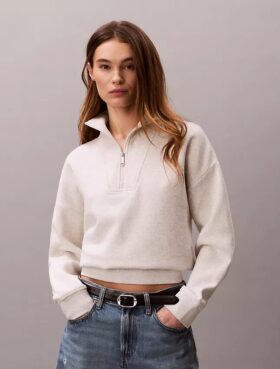 Sudadera de felpa con cremallera de un cuarto y Monogram