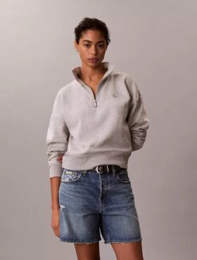 Sudadera de felpa con cremallera de un cuarto y Monogram