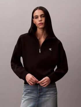 Sudadera de felpa con cremallera de un cuarto y Monogram