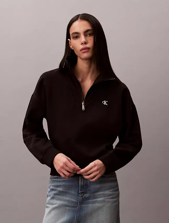 Sudadera de felpa con cremallera de un cuarto y Monogram Sudadera de felpa con cremallera de un cuarto y Monogram